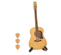 Agwuoetr Caja de Púas de Guitarra Acústica de Madera con Soporte, Contenedor de Almacenamiento de Púas de Guitarra Hecho A Mano Portátil, Accesorio para Guitarra