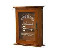 Agwuoetr Caja para Llaves de Madera, Retro, de Pared, Armario para Llaves con Puerta MagnéTica, Almacenamiento Duradero de Madera Maciza con 6 -A