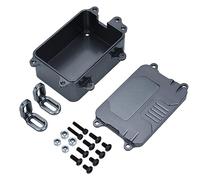 Agwuoetr Caja Receptora de Metal Piezas de ActualizacióN de Caja ESC Aptas para SCX10 1/10 RC VehíCulo Rastreado, Color Titanio