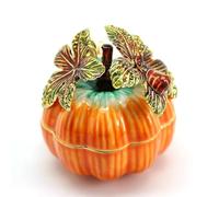 Agwuoetr Cajas Decorativas Cajas de Anillos con Baratijas de Calabaza JoyeríA de Boda Regalo Calabaza Anillos Enjoyados Pendientes Caja de Almacenamiento