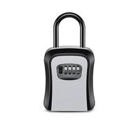 Agwuoetr Cajas para Llaves con Contraseña para Exteriores Gancho Bloqueo Extendido Alambre Acero Almacenamiento Llaves para Colgar Llave Impermeable Caja Código 4 Dígitos Gris
