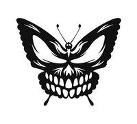 Agwuoetr Calavera Mariposa Metal Arte de la Pared DecoracióN Placas para Colgar en la Pared Adorno Escultura de Pared de Hierro para Interior Al Aire Libre Hogar D