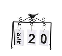 Agwuoetr Calendario de PáJaros DecoracióN Calendario de Oficina Calendario de Pie Calendario de Escritorio Diario Calendario de Escritorio Calendario de Mesa, Negro