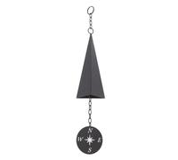 Agwuoetr Campana de Viento Triangular de Hierro de DiseñO Retro con BrúJula, DecoracióN de Campanas de Viento