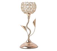 Agwuoetr Candelabro de Cristal Dorado, Candelabro con Forma de de Hierro, PequeñO Juego de Candelabros Vintage para Centro de Mesa,S