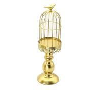 Agwuoetr Candelabro de Jaula de PáJaros Vintage, Accesorios de DecoracióN de Mesa de Boda, DecoracióN de Boda, Candelabro de Hierro y Metal, Dorado, L