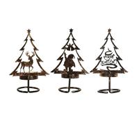 Agwuoetr Candelabro de Metal, Centro de Mesa NavideñO, áRbol de Navidad, Papá, Cena, Portavelas