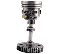 Agwuoetr Cara de Calavera de PistóN Tallada, Escultura de Calavera Realista, Estatua de Cabeza de Hombre, Regalos de Mesa para el Hogar y la Oficina, Halloween