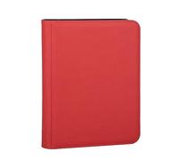 Agwuoetr Carpeta de Juego de 9 Bolsillos Carpeta de Carga Lateral Juego Tarjeta con Cremallera ÁLbum Bolsillos Fijos PáGinas con 360 Bolsillos Rojo