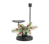 Agwuoetr Centro de Mesa NavideñO con Portavelas, con 2 Portavelas, Centro de Mesa para DecoracióN del Hogar, Color Negro