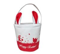 Agwuoetr Cesta de Almacenamiento de Pascua, Cesta de Lona VacíA con Asas, Bolsas Plegables para NiñOs y NiñAs, Ropa, Juguetes Rojo