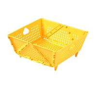 Agwuoetr Colador Plegable de Plástico - Cesta de Drenaje Plegable con Patas de Apoyo - Colador de Alimentos de Cocina - Amarillo Que Ahorra Espacio