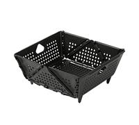 Agwuoetr Colador Plegable de Plástico - Cesta de Drenaje Plegable con Patas de Apoyo - Colador de Alimentos de Cocina - Negro Que Ahorra Espacio