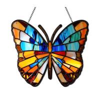 Agwuoetr Colgante de Luna EspañOla, Colgante de Ventana de AcríLico TeñIdo, DecoracióN de Pared de Mariposa para Amantes de Las Mariposas, Regalo de InauguracióN de la Casa, L B