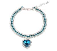 Agwuoetr Collar de Diamantes de ImitacióN Brillante para Perro, Collar de JoyeríA de Diamantes con CorazóN de, Collar de Princesa Ostentoso para Mascotas, Accesorios para Cachorros, C