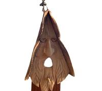 Agwuoetr Comedero para PáJaros, DecoracióN de JardíN, Casa para PáJaros, Colgante de Cabeza de Anciano en el Colgante Artesanal de Resina