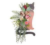 Agwuoetr Coronas de Gatos de para Puerta de Entrada, Coronas Artificiales de Puerta de Gatos de y Verano con Hoja Verde, de Granja