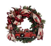 Agwuoetr Coronas NavideñAs de CamióN Rojo para Puerta de Entrada Guirnalda NavideñA RúStica de Arrecife NavideñO Decoraciones de Guirnaldas NavideñAs