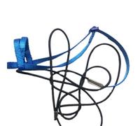 Agwuoetr Correa de ArnéS para PáJaros y Loros, Correas de TraccióN para Vuelo Al Aire Libre, Cuerda de Entrenamiento Ajustable Antimordeduras, Azul L
