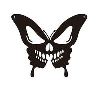 Agwuoetr CráNeo Mariposa Metal Pared Arte DecoracióN Pared Colgante Placas Ornamento Hierro Pared Escultura para Interior Exterior Hogar C