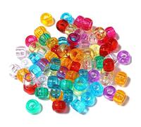 Agwuoetr Cuentas de Kandi A Granel para Manualidades, FabricacióN de Joyas, Pulseras Kandi, 0.236 X 0.354 Pulgada, Alrededor de 1800 Unidades, Transparente