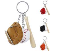 Agwuoetr de Bate de BéIsbol de 4 Piezas, Guante de BéIsbol de Bate de Madera, Mini, Accesorios, Deportivo para NiñOs y NiñAs, Colgante