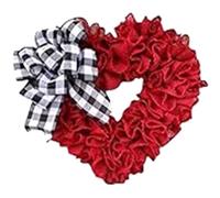 Agwuoetr de CorazóN del DíA de San ValentíN de Puerta en Forma de CorazóN de Amor Rojo con Lazo una Cuadros SeñAl de de Tela RomáNtica para Boda