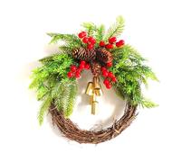 Agwuoetr de Navidad de Granja, NavideñA, Artificial, Guirnalda Colgante para Puerta de Entrada de áRbol de Navidad, DecoracióN de Festival