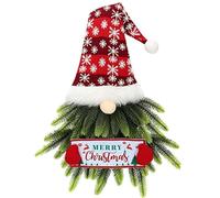 Agwuoetr de Navidad para Puerta de Entrada, de Puerta de Navidad de Gnomo Iluminado, Cartel Colgante de Navidad de Papá Artificial para Puerta