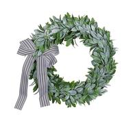 Agwuoetr de Orejas de Conejo Verde, de Hojas Artificiales de Eucalipto con Lazos, Verde de Pascua de para Puerta de Entrada