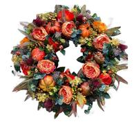 Agwuoetr de OtoñO de 19,7 Pulgadas Coronas de OtoñO para Puerta de Entrada Exterior, con Bayas de Calabaza Adecuadas para el DíA de AccióN de Gracias de Halloween