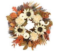 Agwuoetr de OtoñO de 20 Pulgadas, DecoracióN de Puerta Delantera de OtoñO con Calabazas para Halloween, AccióN de Gracias, ExhibicióN al Aire Libre