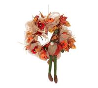 Agwuoetr de OtoñO de Arpillera para Puertas Delanteras con Gnomo, Hoja de Arce Artificial, Calabaza, Girasol, DecoracióN de Cosecha OtoñAl