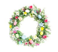 Agwuoetr de Pascua de 13,8 Pulgadas con Flores, Cordel, para Colgar en Decoraciones de Pared de la Puerta Delantera Interior y Exterior del Hogar
