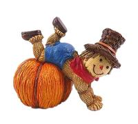 Agwuoetr DecoracióN de Halloween Adorno Calabaza Cosecha Estatuilla Mesa Portavelas DecoracióN 13.5X8X10.5Cm