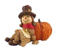 Agwuoetr DecoracióN de Halloween Adorno Calabaza Cosecha Estatuilla Mesa Portavelas DecoracióN 15X8X10Cm