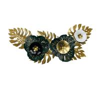 Agwuoetr DecoracióN de Pared de Metal con Hojas, DecoracióN de Escultura de Pared, Obra de Arte Colgante de Hierro de Lujo para Aniversario, Sala de Estar, Regalo para el Hogar, C