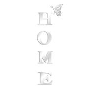 Agwuoetr DecoracióN de Pared Letreros de Letras Espejo AcríLico Etiqueta de la Pared Decoraciones de Pared para Sala de Estar Dormitorio DecoracióN del Hogar Pared, Plata