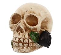 Agwuoetr DecoracióN del Hogar Halloween Calavera Estatua Luz LED DíA de Muertos Calavera Estatuilla Luz de Noche Resina Horror Calavera Prop A