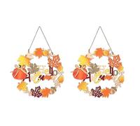 Agwuoetr DecoracióN Puerta Entrada OtoñO, Coronas OtoñO 12 Pulgadas para Puerta Entrada, Letrero Puerta CaíDa Madera 3D, Hoja Arce Calabaza Colgante
