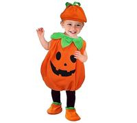 Agwuoetr Disfraz de Calabaza de Halloween para NiñOs con Sombrero Cosplay para NiñA NiñO Ropa de Fiesta de Escenario 110Cm