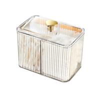 Agwuoetr Dispensador Hisopos AlgodóN, Soporte para Hisopos AlgodóN 3Rejillas con Tapa Transparente, Caja Almacenamiento con Soporte para Almohadillas AlgodóN Tipo Simple para CosméTicos, B