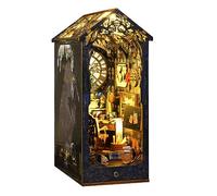 Agwuoetr DIY Book Nook Kit, DIY Booknook Bookshelf Insert Decor Alley, con Luces, 3D Wooden Puzzle para NiñOs/Adultos