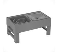 Agwuoetr Elevados para Perros Cuenco Elevado Ajustable para Perros+Comedero Lento Cuenco para Perros y Cuenco de Agua para Perros Antiderrames para Perros y Mascotas Gris B