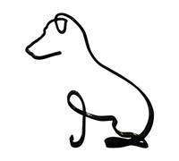 Agwuoetr Escultura de Arte Minimalista de Perro, de LíNea de Metal Personalizada, Estatua Creativa para Sala de Estar, Oficina en Casa, Escritorio, DecoracióN de Pared