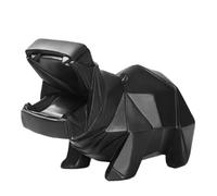 Agwuoetr Escultura de Resina con Estatua de HipopóTamo para Escritorio ArtíStico, EstanteríA, Vitrina para Vino para Atraer Suerte y Riqueza, Adornos de Resina Negros