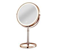 Agwuoetr Espejo de Maquillaje Recargable LED 10X con 3 Colores, Espejo CosméTico de Aumento Ajustable de Brillo 2 Lados-C