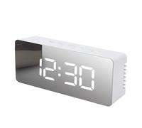 Agwuoetr Espejo LED Reloj Digital Dormitorio Oficina Viajes Reloj de Mesa ElectróNico Reloj Despertador de Escritorio FuncióN de Temperatura,