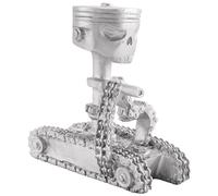 Agwuoetr Esqueleto Tallado en Resina Escultura Ornamento Cosplay Halloween PistóN Calavera Cara Escultura Estatuilla Arte Escritorio A