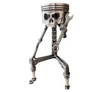 Agwuoetr Esqueleto Tallado en Resina Escultura Ornamento Cosplay Halloween PistóN Calavera Cara Escultura Estatuilla Arte Escritorio B